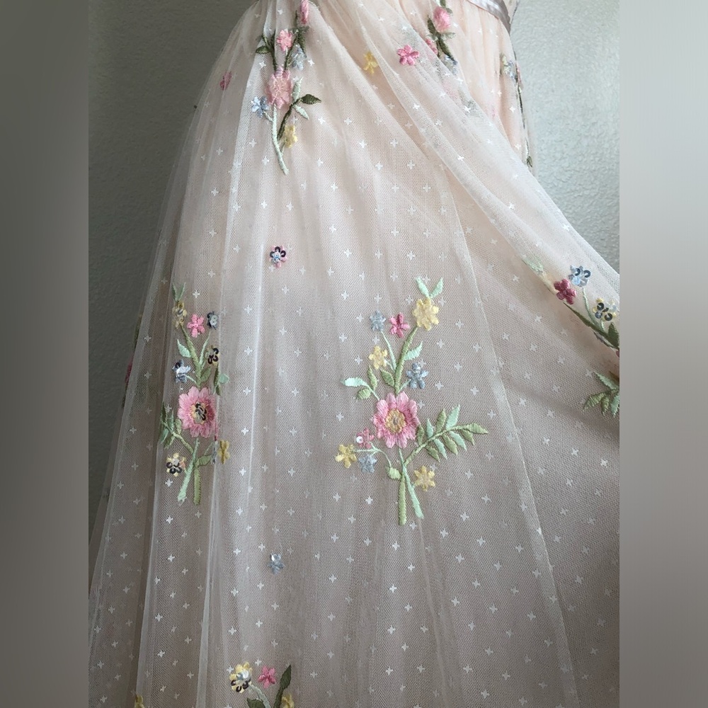 Needle & Thread Petunia Cap Sleeve Gown dress tulle ballerina sequins floral - Picture 7 of 16